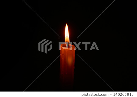 Burning candle in dark.Design element for decoration 140265913