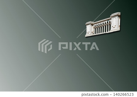 Ancient stone fence fragment with carved balustrade decorations Ancient stone fence fragment with carved balustrade decorations 140266523