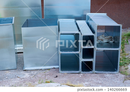Tin metal rectangular air pipes for ventilation,ready for installation 140266669