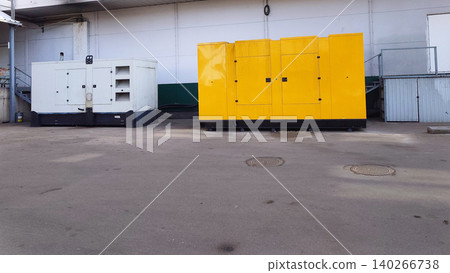 Industrial generator for emergency power supply in the backyard 140266738