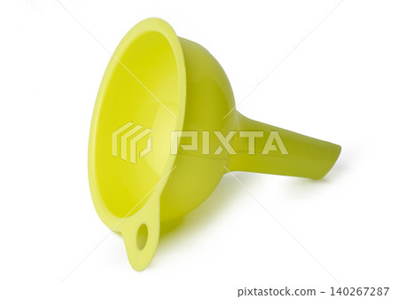 New plastic kitchen funnel isolated on white 140267287