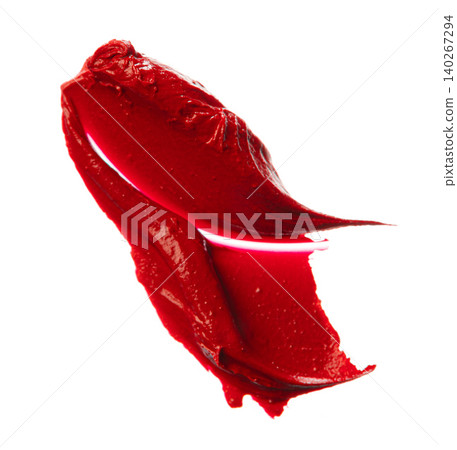 Lipstick smudge swatch isolated on white background Lipstick smudge swatch isolated on white background 140267294