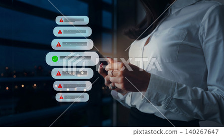 Scam call text message displayed on a smartphone screen at night 140267647