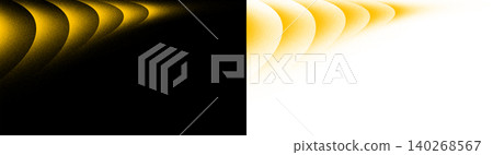 Sweeping curved waves of golden glowing glitter particles forming abstract arcs on black and transparent background, concept of luxurious magical flow and cosmic wind 140268567