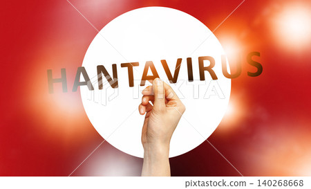 Focus on hantavirus with hand holding letters in bright background Focus on hantavirus with hand holding letters in bright background 140268668