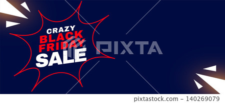 modern black friday crazy sale offer banner with comic expression 140269079