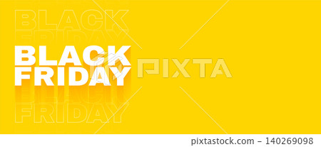 modern style black friday yellow banner for trendy fashion sale 140269098