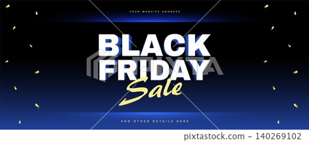 black friday holiday sale offer banner with confetti decor 140269102