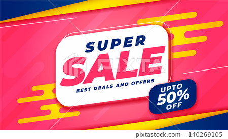 super sale banner with promotional details in modern trendy style vector 140269105