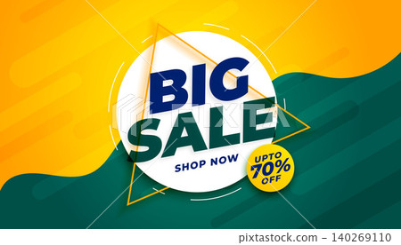 modern big sale banner in green and yellow color vector modern big sale banner in green and yellow color vector 140269110