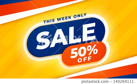 super sale banner with discount details in yellow theme vector 140269111