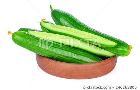 Cucumber isolated on white background. creative photo. Cucumber isolated on white background. creative photo. 140269806