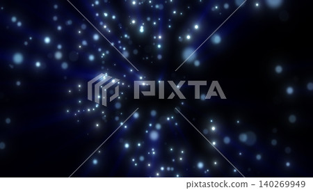 Blue luminous particles drifting across a dark abstract background with soft bokeh, depth, and subtle radiant beams Blue luminous particles drifting across a dark abstract background with soft bokeh, depth, and subtle radiant beams 140269949