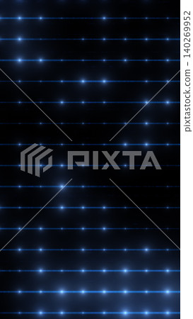Horizontal blue light lines with glowing points on a dark background, suggesting digital data transmission and network technology. Horizontal blue light lines with glowing points on a dark background, suggesting digital data transmission and network technology. 140269952