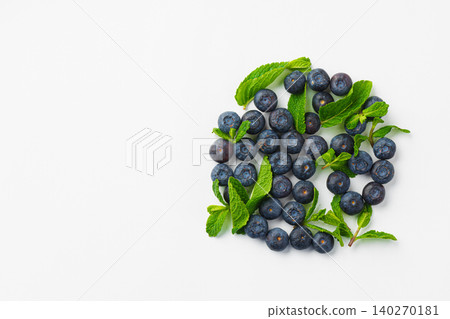 Top view of fresh blueberries on white background Top view of fresh blueberries on white background 140270181