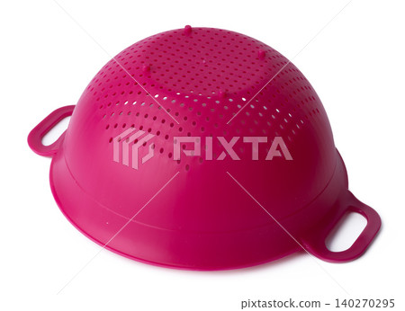 New plastic kitchen colander isolated on white New plastic kitchen colander isolated on white 140270295