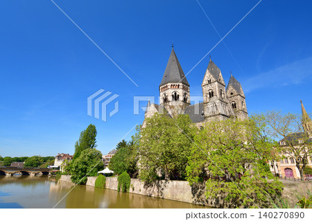 The Templeneuve Church in Metz, France, against a blue sky (May 10, 2024) The Templeneuve Church in Metz, France, against a blue sky (May 10, 2024) 140270890