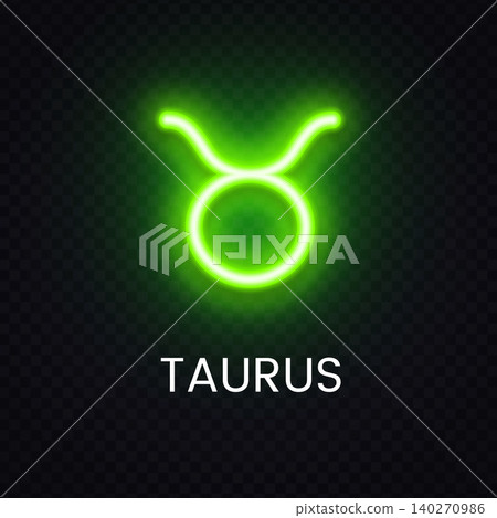 Green Taurus neon icon with luminous glow isolated on dark backdrop. Astrology emblem for horoscope theme, zodiac collection and spiritual artwork. Green Taurus neon icon with luminous glow isolated on dark backdrop. Astrology emblem for horoscope theme, zodiac collection and spiritual artwork. 140270986