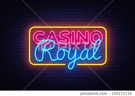 Casino Royal neon sign vector. Casino Design template neon sign, light banner, neon signboard, nightly bright advertising, light inscription. Vector illustration Casino Royal neon sign vector. Casino Design template neon sign, light banner, neon signboard, nightly bright advertising, light inscription. Vector illustration 140271116