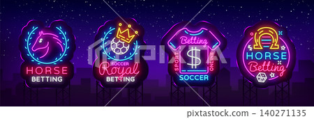 Betting Collection Logos in Neon Style. Set Neon signs Betting Sports, Horse, Soccer. Design Element. Betting Online, symbol, icon, emblem. Light banner, bright night advertising. Vector. Billboard Betting Collection Logos in Neon Style. Set Neon signs Betting Sports, Horse, Soccer. Design Element. Betting Online, symbol, icon, emblem. Light banner, bright night advertising. Vector. Billboard 140271135