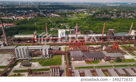 Aerial view of Zollverein Coal Mine Industrial Complex in Essen, former coal mine and industrial heritage museum in Germany Aerial view of Zollverein Coal Mine Industrial Complex in Essen, former coal mine and industrial heritage museum in Germany 140271633