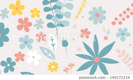Minimal Pastel Botanics Background Minimal Pastel Botanics Background 140272234