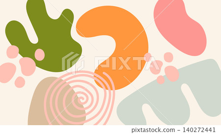 Retro Organic Shapes Background Retro Organic Shapes Background 140272441
