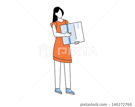 Woman in orange dress holding a cardboard box vector illustration. Online shopping, home delivery, relocation, logistics, courier shipping, moving house. Female person carrying a package Woman in orange dress holding a cardboard box vector illustration. Online shopping, home delivery, relocation, logistics, courier shipping, moving house. Female person carrying a package 140272768