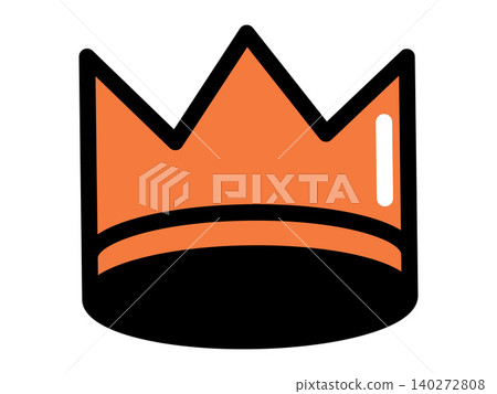 Orange crown icon with thick black outlines vector illustration. Royal branding, leadership success, premium quality, winner achievement, gaming rewards, monarch authority. Golden headwear symbol Orange crown icon with thick black outlines vector illustration. Royal branding, leadership success, premium quality, winner achievement, gaming rewards, monarch authority. Golden headwear symbol 140272808