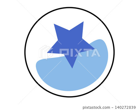 Blue star and wave inside a circle vector illustration. Quality rating, nautical theme, brand identity, success symbol, award recognition, marine services. Celestial shape and water splash Blue star and wave inside a circle vector illustration. Quality rating, nautical theme, brand identity, success symbol, award recognition, marine services. Celestial shape and water splash 140272839