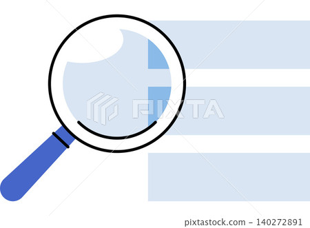 Magnifying glass over horizontal data bars vector illustration. Data analysis, search engine, information research, business audit, digital discovery, database inspection. Loupe zooming on list rows Magnifying glass over horizontal data bars vector illustration. Data analysis, search engine, information research, business audit, digital discovery, database inspection. Loupe zooming on list rows 140272891