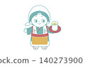 Tea girl illustration 140273900