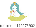Cute hand-drawn illustration of Princess Kaguya 140273902