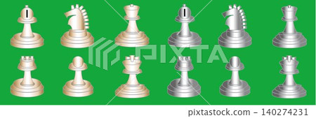 國際象棋棋子的向量圖 國際象棋棋子的向量圖 140274231