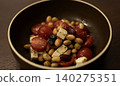 Feta cheese and cherry tomato bean marinade 140275351