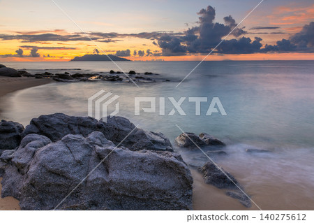 Sea turtle nesting grounds, Nagata Inakahama beach, evening view, magic hour, Yakushima (Autumn) Sea turtle nesting grounds, Nagata Inakahama beach, evening view, magic hour, Yakushima (Autumn) 140275612