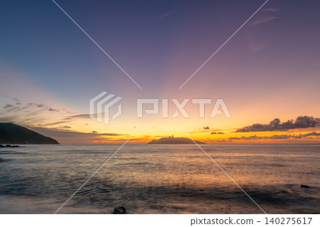Sea turtle nesting grounds, Nagata Inakahama beach, evening view, magic hour, Yakushima (Autumn) Sea turtle nesting grounds, Nagata Inakahama beach, evening view, magic hour, Yakushima (Autumn) 140275617