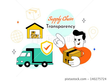 Supply Chain Transparency Vector Illustration Featuring Logistics Tracking, Shipment Monitoring, Global Distribution, and Delivery Management Supply Chain Transparency Vector Illustration Featuring Logistics Tracking, Shipment Monitoring, Global Distribution, and Delivery Management 140275724