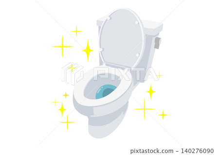 The toilet is clean and sparkling. The toilet is clean and sparkling. 140276090