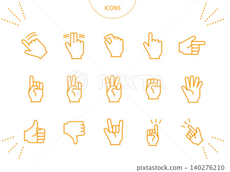 Hand Sign Icon Pictogram Vector Illustration Set Hand Sign Icon Pictogram Vector Illustration Set 140276210