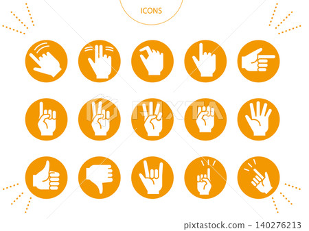 Hand Sign Icon Pictogram Vector Illustration Set Hand Sign Icon Pictogram Vector Illustration Set 140276213