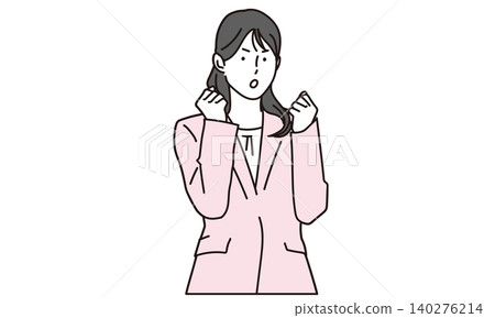 一位擺出堅定姿勢的女商人的插圖 一位擺出堅定姿勢的女商人的插圖 140276214
