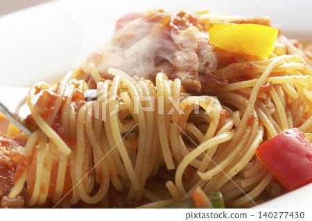 Pasta with tomato sauce and bell peppers Pasta with tomato sauce and bell peppers 140277430