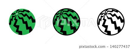 A set of cute and pop-style watermelon illustrations 140277437