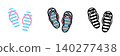 A set of cute and pop-style beach sandal illustrations 140277438