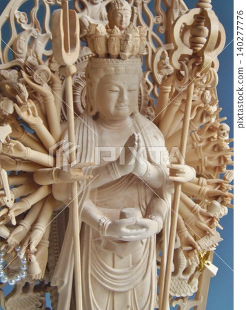 Thousand-Armed Kannon (Avalokiteshvara Bodhisattva) Buddhist Statue, Wood Carving 140277776