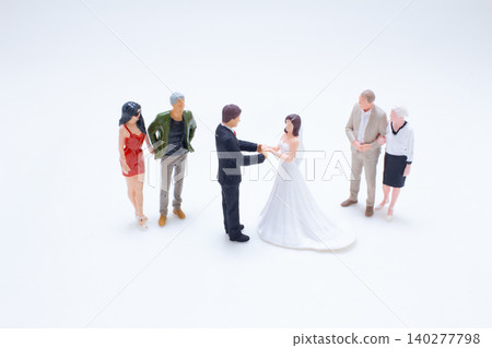 A Miniature wedding crowd family gathering A Miniature wedding crowd family gathering 140277798