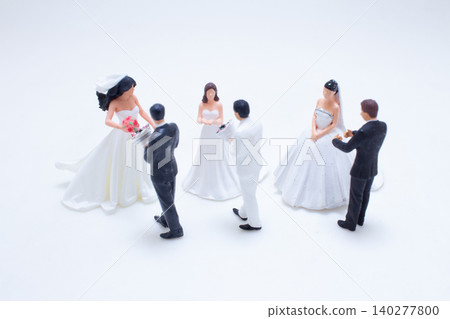 a Miniature wedding bouquet exchange ceremony a Miniature wedding bouquet exchange ceremony 140277800