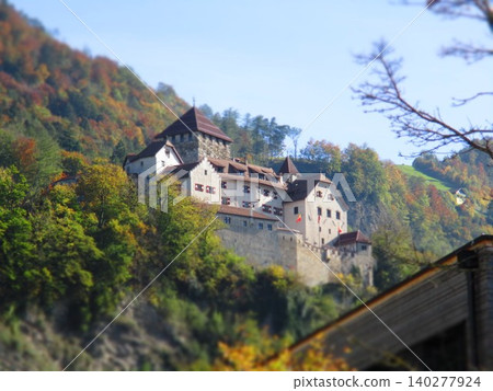 Liechtenstein, Vaduz Castle, diorama style Liechtenstein, Vaduz Castle, diorama style 140277924