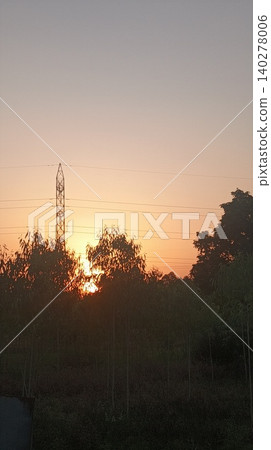 silhouette of telecommunication tower at sunset silhouette of telecommunication tower at sunset 140278006